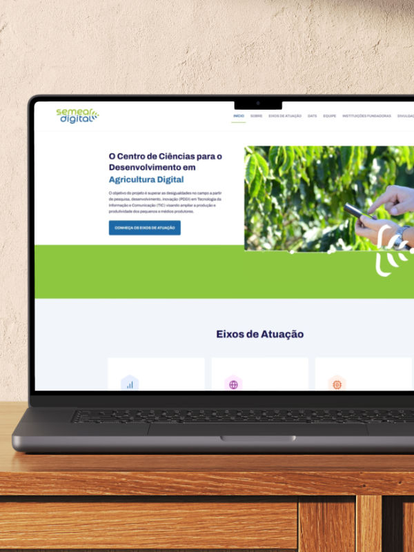Site do Centro de Ciências para o Desenvolvimento em Agricultura Digital