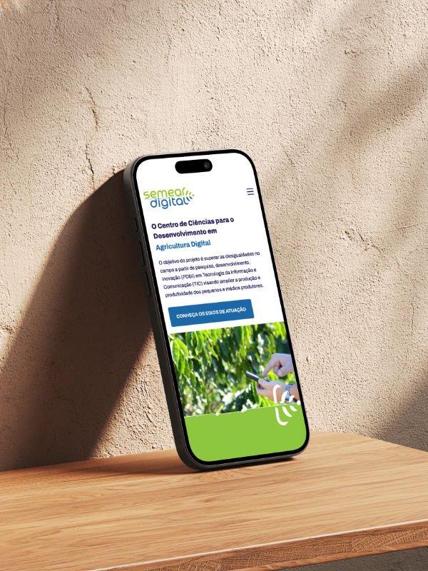 Site do Centro de Ciências para o Desenvolvimento em Agricultura Digital